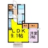 メゾン　ド　シュシュＢ 1LDKの間取り