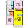 ポローニア 2LDKの間取り