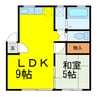 ガレージアパート名崎 1LDKの間取り