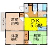 スパニッシュガーデンD 3DKの間取り
