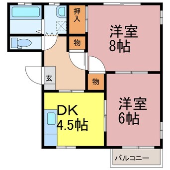 間取図 コーポMINAMI　B