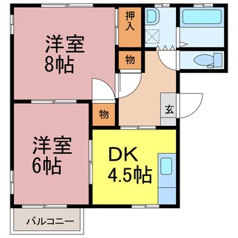 間取図 コーポMINAMI　B