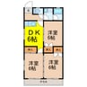 パールシティＦ　 3DKの間取り