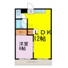 ラビットハウス小倉 1LDKの間取り