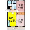 アーバニティ21 2DKの間取り