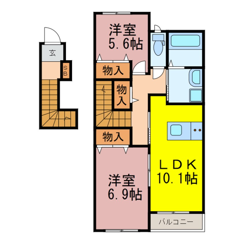 間取図 グローリィ・ヒルズ　Ｍ