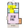 サンメゾンみき 1DKの間取り