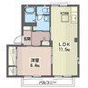 フロラシオン野木Ⅰ 1LDKの間取り