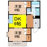ローズ　ハウス 2DKの間取り