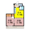 レジデンスカープ野木 2DKの間取り