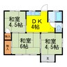 東諸川平屋 3Kの間取り