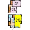 モダンハウス諸川 2DKの間取り