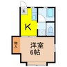 メゾン常盤 1Kの間取り