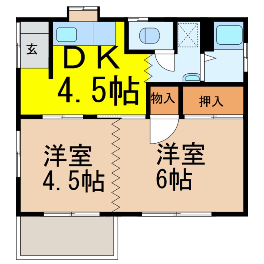 間取図 東北本線<宇都宮線>/古河駅 徒歩26分 1階 築54年