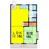 キタジマハイツ 1LDKの間取り