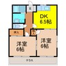 サンシャイン総和 2DKの間取り