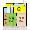 西町ハイツ2 2DKの間取り