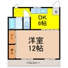 西町ハイツ2 1DKの間取り