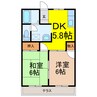 ドゥナーレヴェルデ 2DKの間取り
