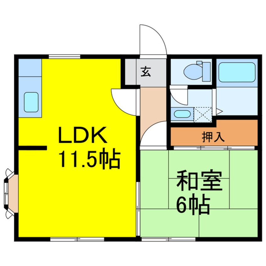 間取図 東北本線<宇都宮線>/古河駅 徒歩45分 2階 築31年