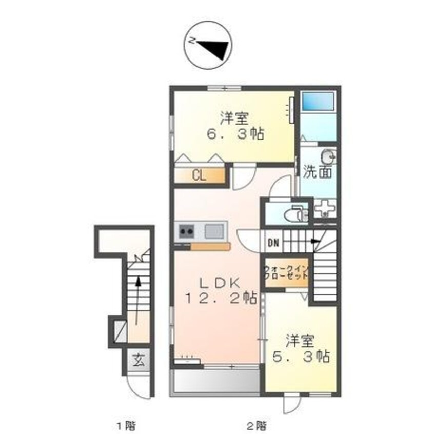 間取図 グローリィ・ヒルズKⅡ