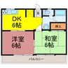 カーサ長谷町 2DKの間取り