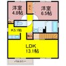 エクレールＧ棟 2LDKの間取り