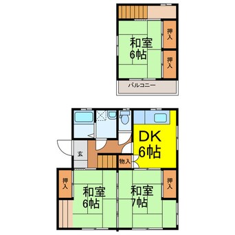 間取図 古河市磯部39-23戸建て