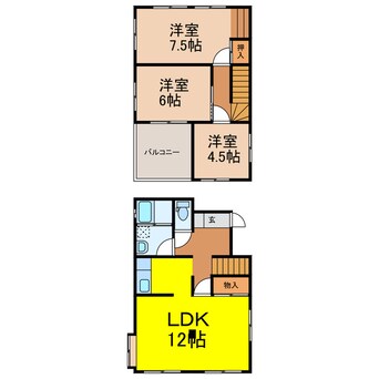 間取図 野木町丸林353-5戸建