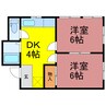 大手町ハイツ 2DKの間取り