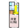 クルーズ駒羽根 1Kの間取り