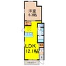 ソレアードA 1LDKの間取り