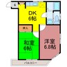 プランドール 2DKの間取り
