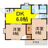 クリーンハイム 2DKの間取り