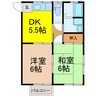 コーポ・シャルマン 2DKの間取り