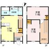 中田戸建貸家A 2LDKの間取り