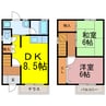アイネストハイムA 2DKの間取り