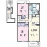 フルール・ド・リスⅡ 2LDKの間取り