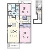 フルール・ド・リスⅡ 2LDKの間取り