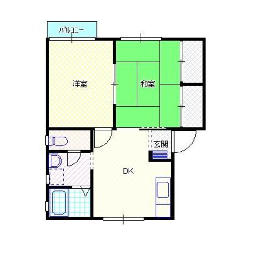 間取図 白新線・羽越本線（新潟県内）/新発田駅 徒歩18分 2階 築30年