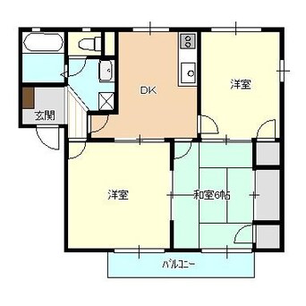 間取図 白新線・羽越本線（新潟県内）/新発田駅 徒歩13分 2階 築30年