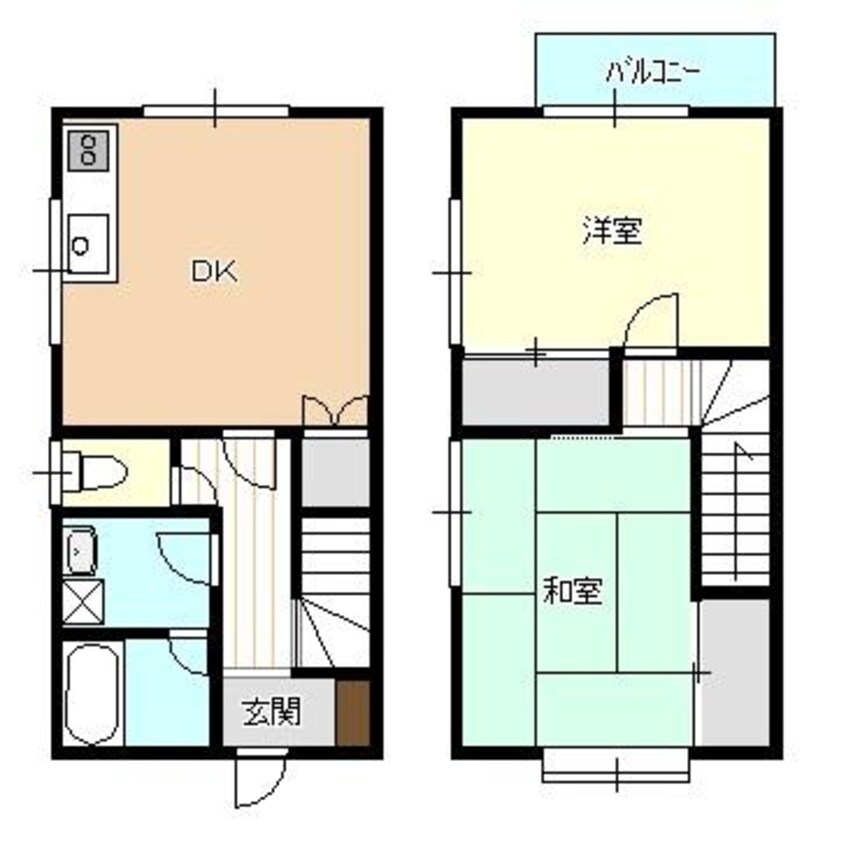 間取図 白新線・羽越本線（新潟県内）/新発田駅 徒歩30分 1-2階 築24年