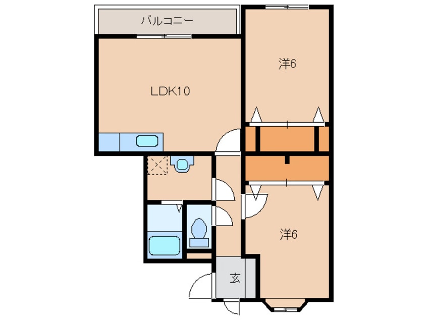 間取図 白新線・羽越本線（新潟県内）/新発田駅 徒歩18分 2階 築23年