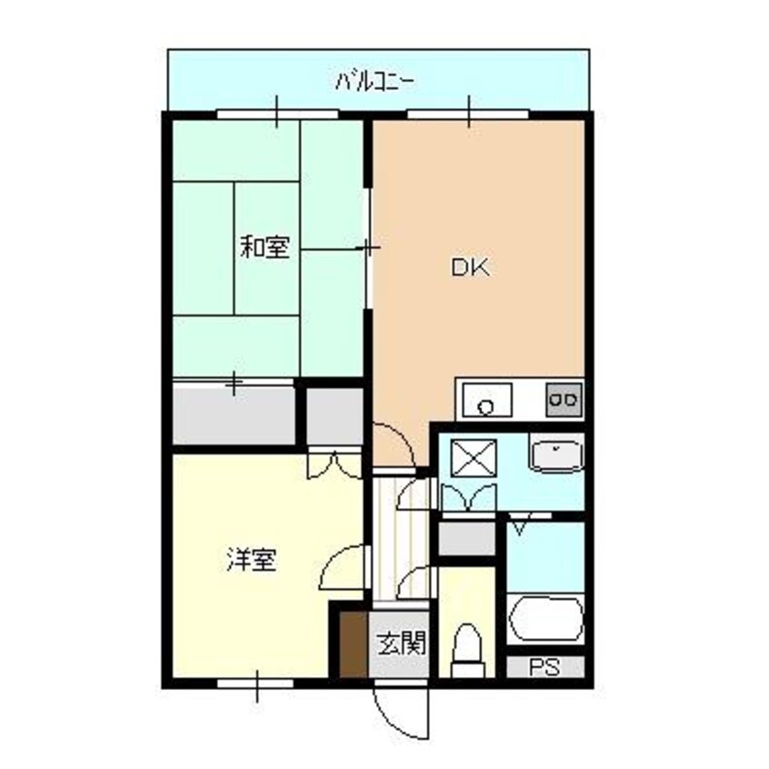 間取図 白新線・羽越本線（新潟県内）/新発田駅 徒歩22分 2階 築23年