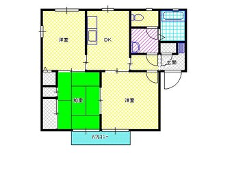 間取図 白新線・羽越本線（新潟県内）/西新発田駅 徒歩24分 1階 築26年