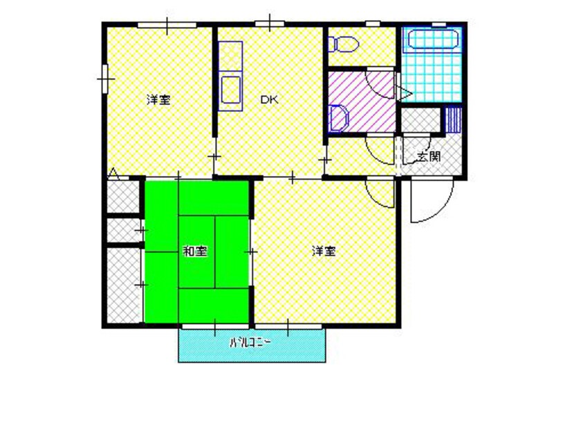 間取図 白新線・羽越本線（新潟県内）/西新発田駅 徒歩24分 1階 築26年