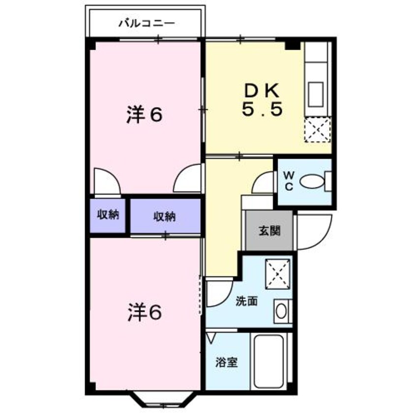 間取図 白新線・羽越本線（新潟県内）/新発田駅 バス25分城北町3丁目下車:停歩7分 1階 築28年