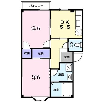 間取図 白新線・羽越本線（新潟県内）/新発田駅 バス25分城北町3丁目下車:停歩7分 1階 築28年