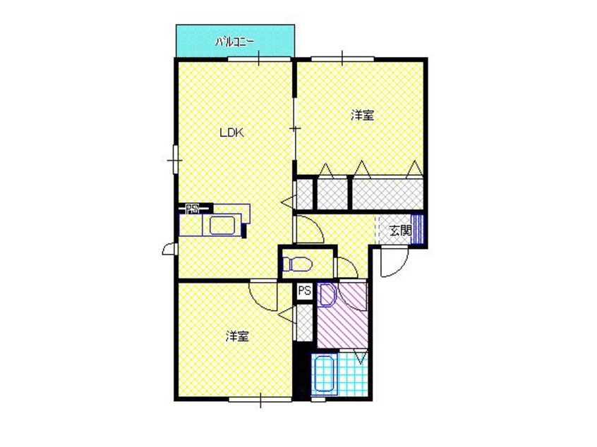 間取図 白新線・羽越本線（新潟県内）/新発田駅 徒歩17分 1階 築21年