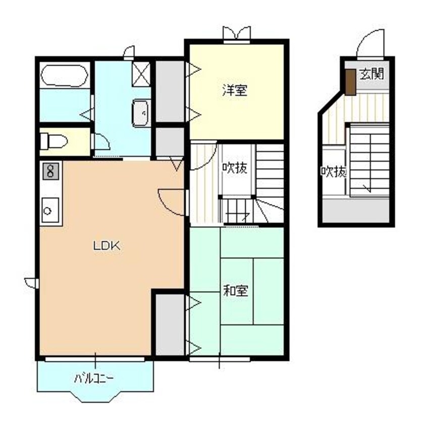 間取図 白新線・羽越本線（新潟県内）/西新発田駅 徒歩22分 2階 築27年